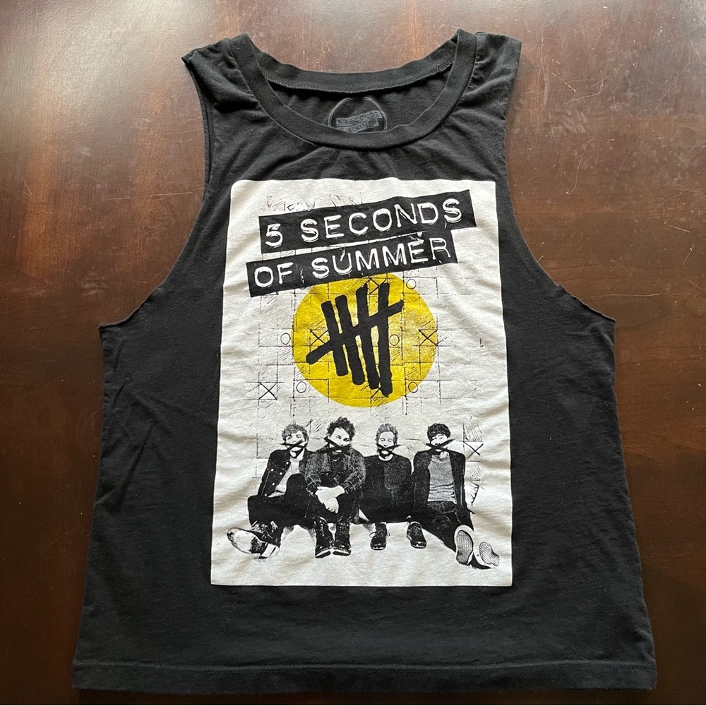 5 Seconds Of Summer Black Graphic Muscle Top, Size S - Picture 7 of 10